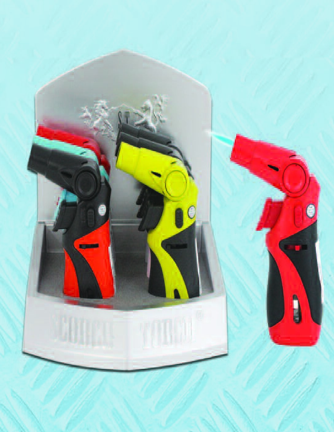 61815-1/Scorch Torch/Adjustable Nozzle Single Torch Assorted Colors / Designs/6ct