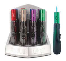 61681-1/Scorch Torch/Pencil Torch-hold button asst abstract design two-tone colors/6.25"/12ct
