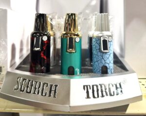 61842- Scorch Torch/ Single Torch oval Shape lighter /Assorted Design 9ct/Display