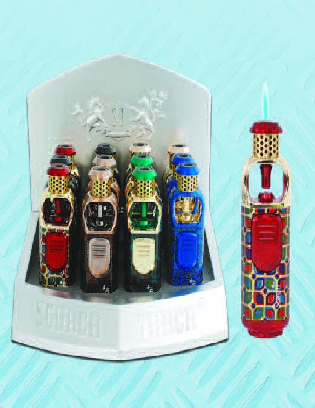 61795-1/Scorch Torch/Standing pencil torch w/opening top & assorted color/12ct