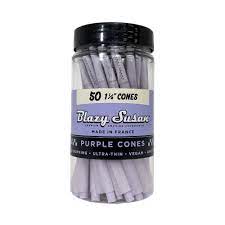 BLAZY SUSAN CONES 1 1/4 CONES 50CT JAR PURPLE