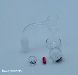 Turp Slurper Banger Combo 14mm Dicro Carb Cap, Ball & Ruby Cap- GL13