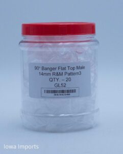 90 Deg Bangers Flat Top Male 14mm R&M Pattern3  20pcs/Jar GL52