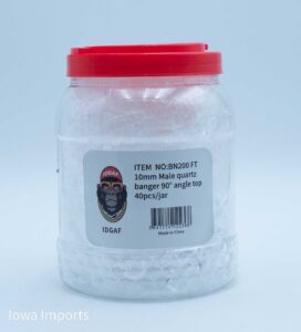 BN200 FT 10mm Male Quartz Bangers 90 deg angle top 40pcs/jar