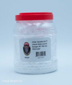 BN100 FT 14mm Male Quartz Bangers 90 deg Flat Top 40pcs/jar