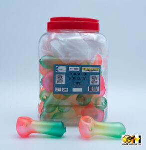 P-1587 3"Rasta Color Heavy pipe 25ct/Jar