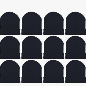 WINTER SKULL PLAIN CAP BLACK COLOR 12PCS/PACK