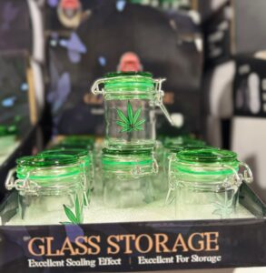 Jar100- Small Glass Jar with wire locker 12ct/Display