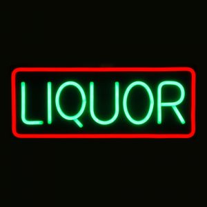 NEON SIGN WITH REMOTE CONTROL, LIQUOR, 1 SET, 23 x 9.3 IN