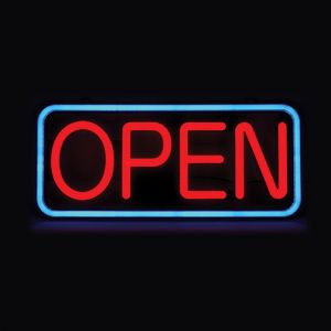 NEON SIGN WITH REMOTE CONTROL, OPEN, 1 SET, 21.2 x 10IN