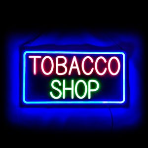 NEON SIGN WITH REMOTE CONTROL, TOBACCO SHOP #2, 1 SET, 27.5 x 6IN