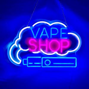 NEON SIGN WITH REMOTE CONTROL, VAPE SHOP, 1 SET, 23.5 x 15.75IN