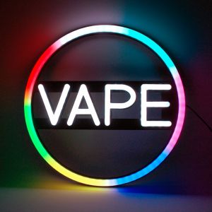 PREMIUM NEON SIGN WITH REMOTE CONTROL, VAPE, 1 SET, 16 X 16 IN
