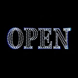 NEON LED SIGN, OPEN, 10.75", 1 SET, 30.75 x 10.75 IN