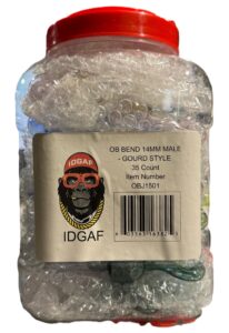 OBJ1501- 14mm Male OB Bend Double 35ct/Jar