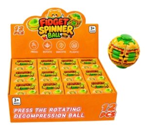 BURGER SHAPE FIDGET SPINNER BALL 12CT/ DISPLAY