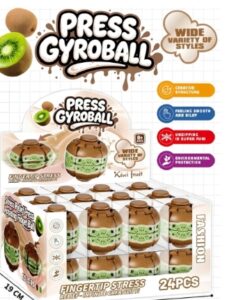 KIWI FRUIT PRESS GYROBALL FINGERTIP STRESS RELIEF-INFINITE CREATIVITY! 24CT/ DISPLAY