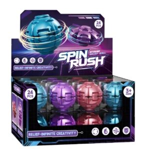 SPIN RUSH ELECTROPLATING PROCESS STRESS RELIEF BALL INFINITE CREATIVITY 24CT/ DISPLAY