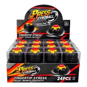 TYRE SHAPE PRESS GYROBALL FINGERTIP STRESS RELIEF-INFINITE CREATIVITY! 24CT/ DISPLAY
