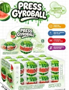 WATERMELON FRUIT PRESS GYROBALL FINGERTIP STRESS RELIEF-INFINITE CREATIVITY! 24CT/ DISPLAY